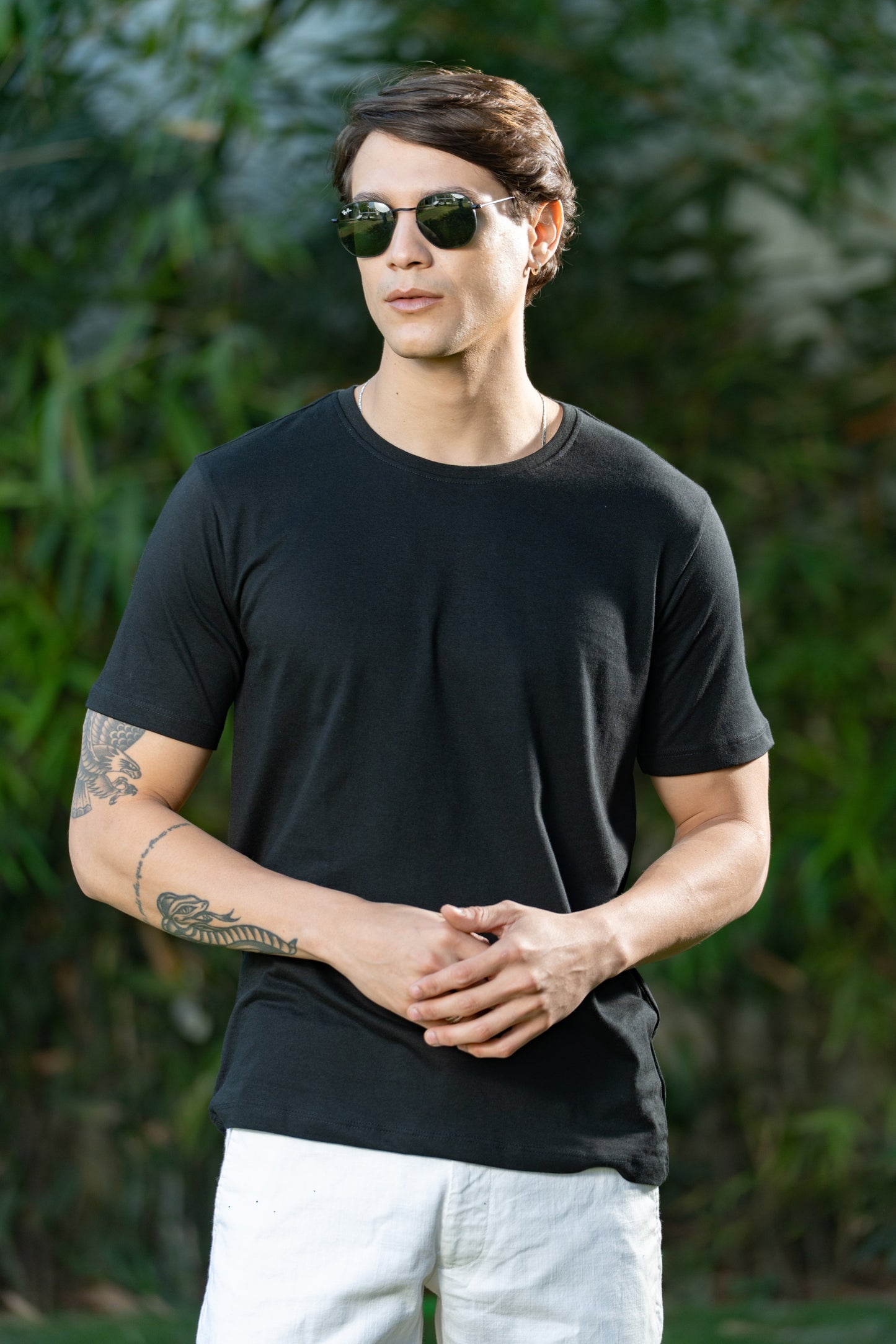 Loom Self-Textured T-Shirt – Jet Black
