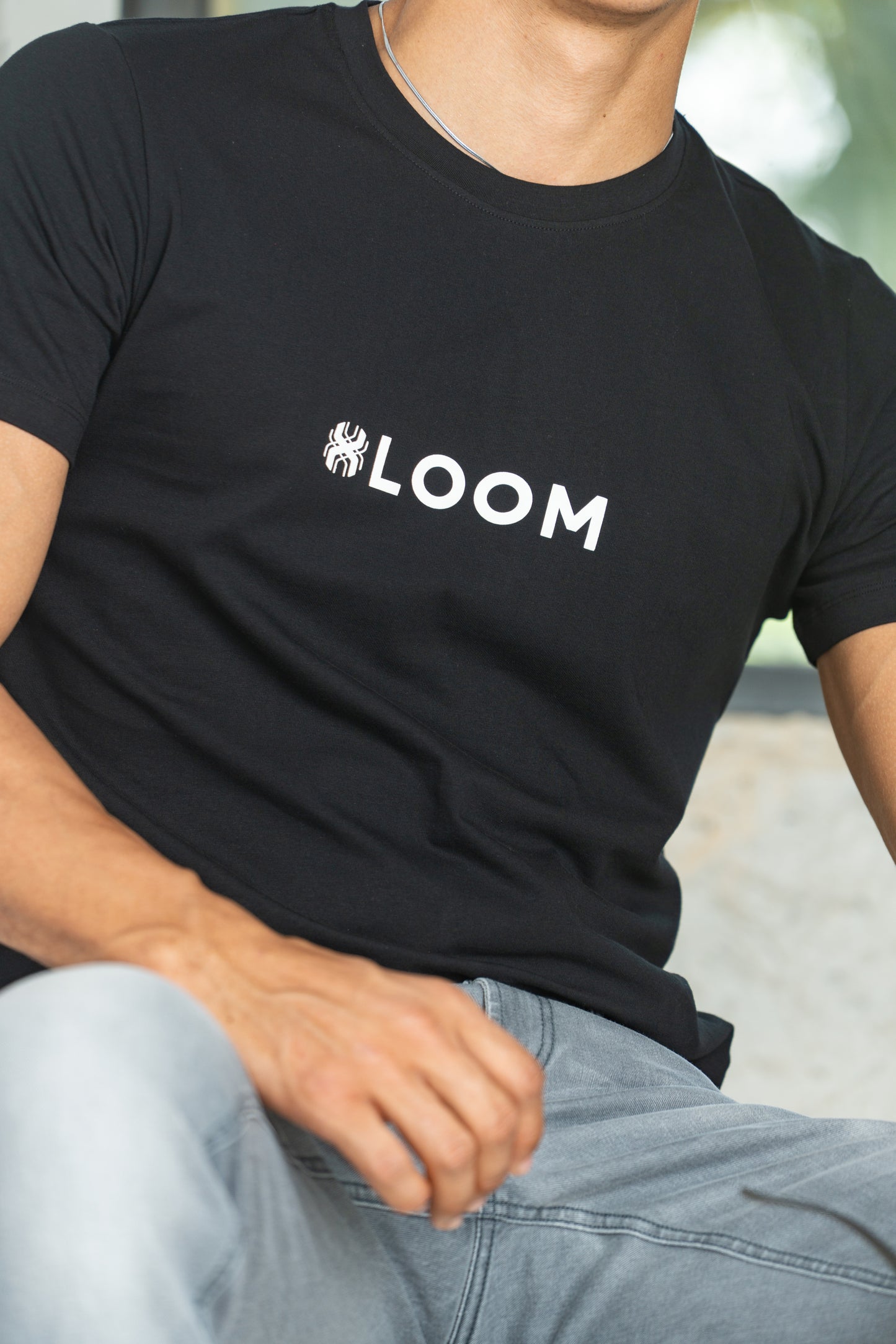 Loom Classic Black Round Neck T Shirt (Front Logo)