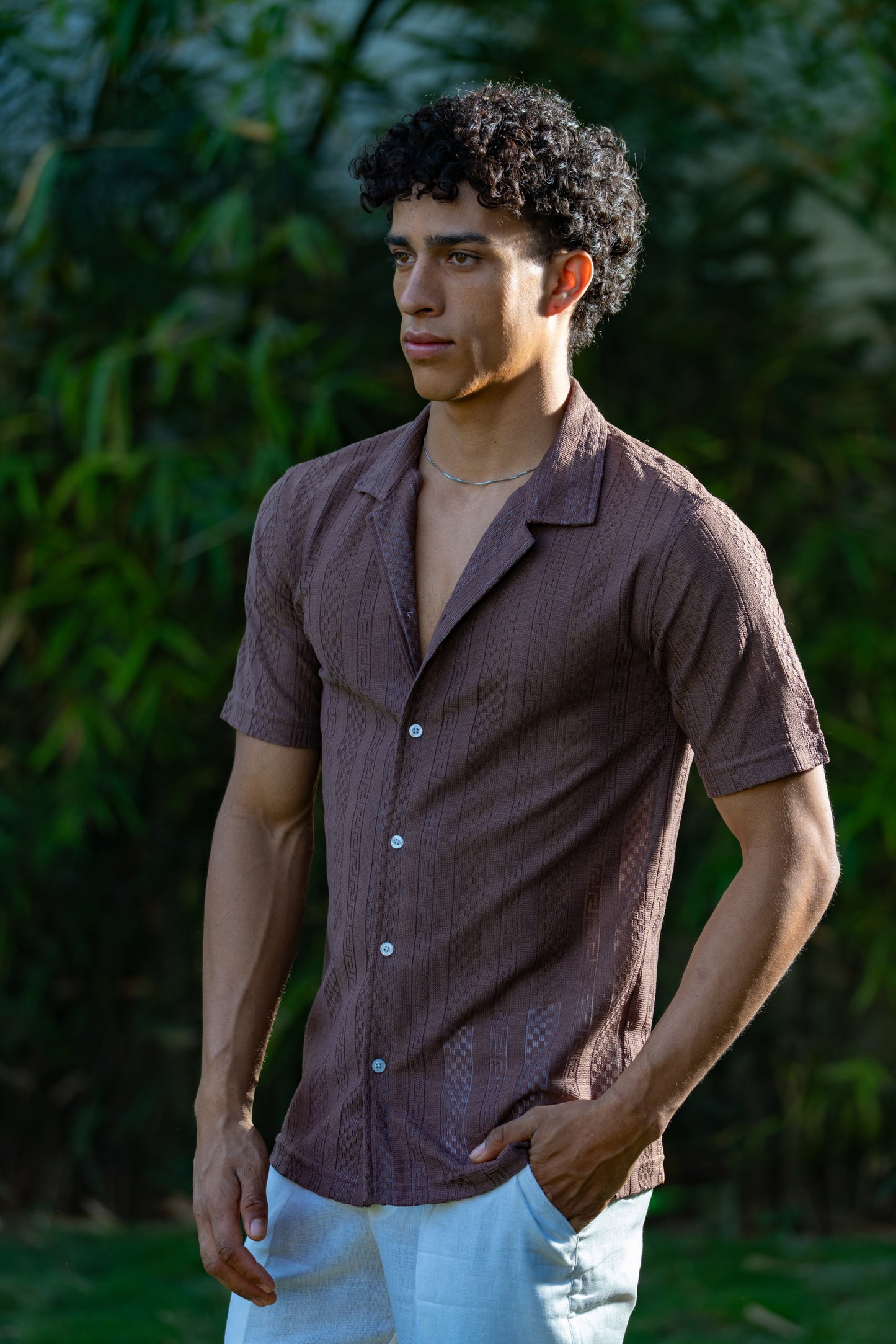 Breezy Brown Net Shirt