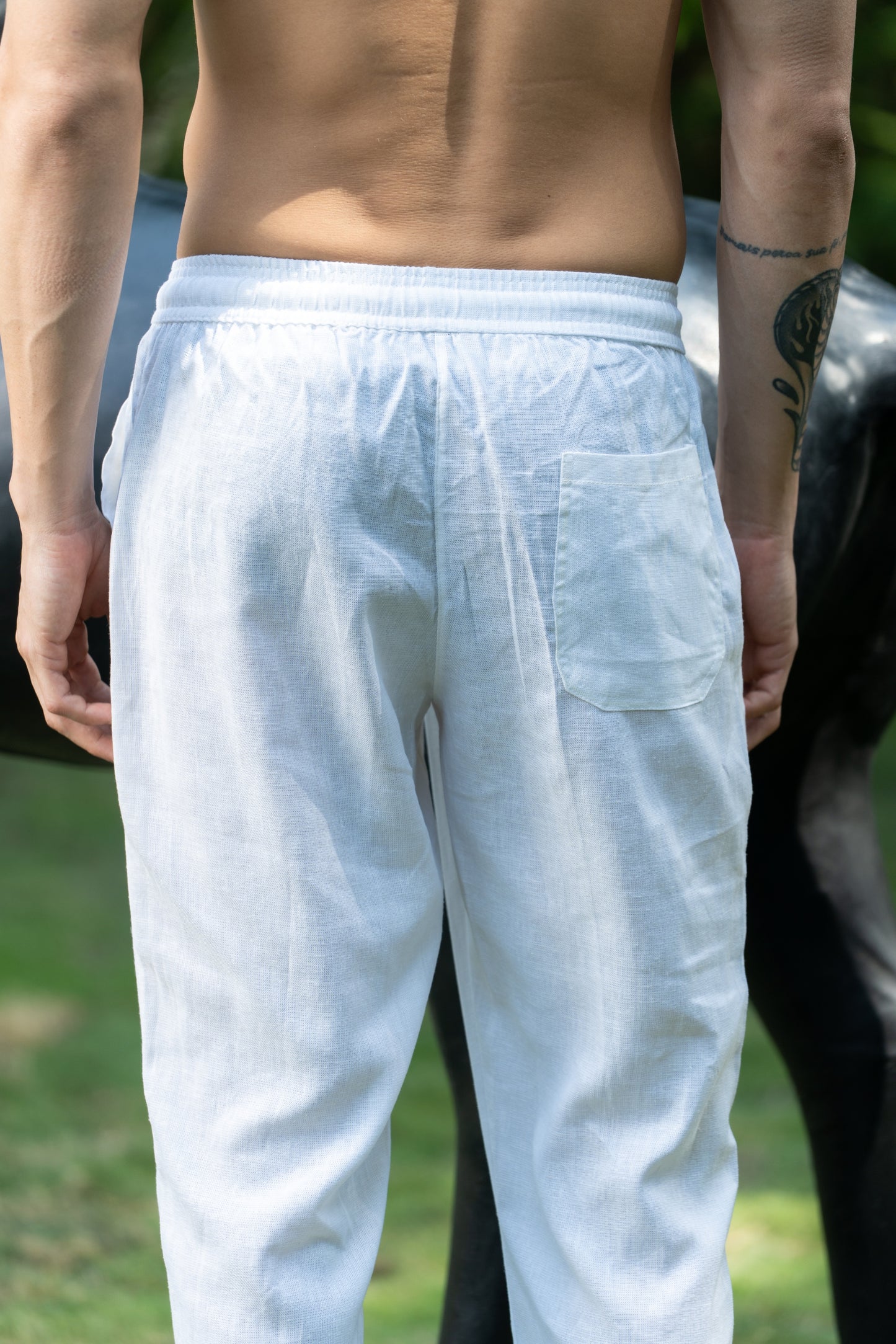 Linen Blend Pyjamas - White