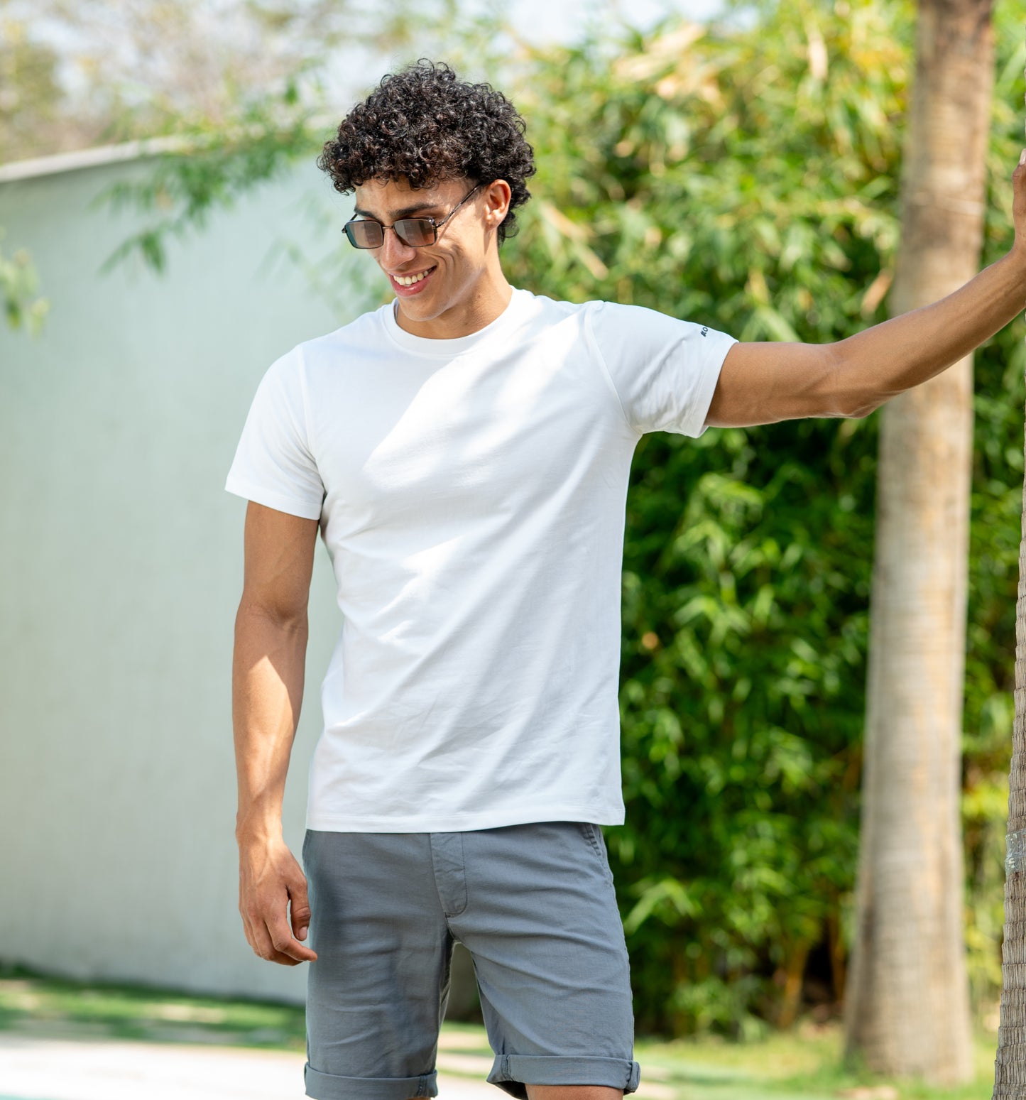 Loom Classic White Round Neck T Shirt (Side Logo)