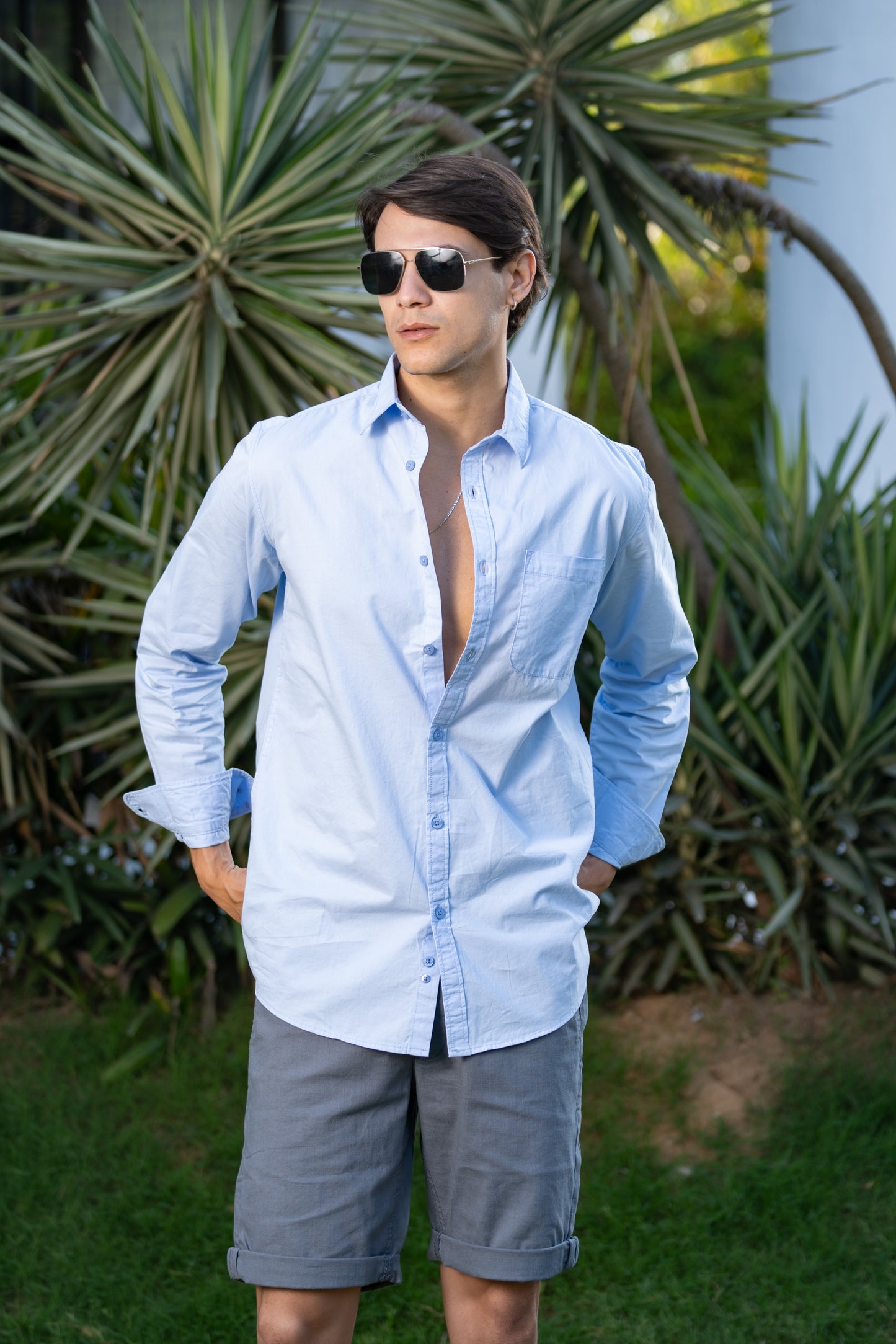 Loom Sky Blue Twill Classic Shirt
