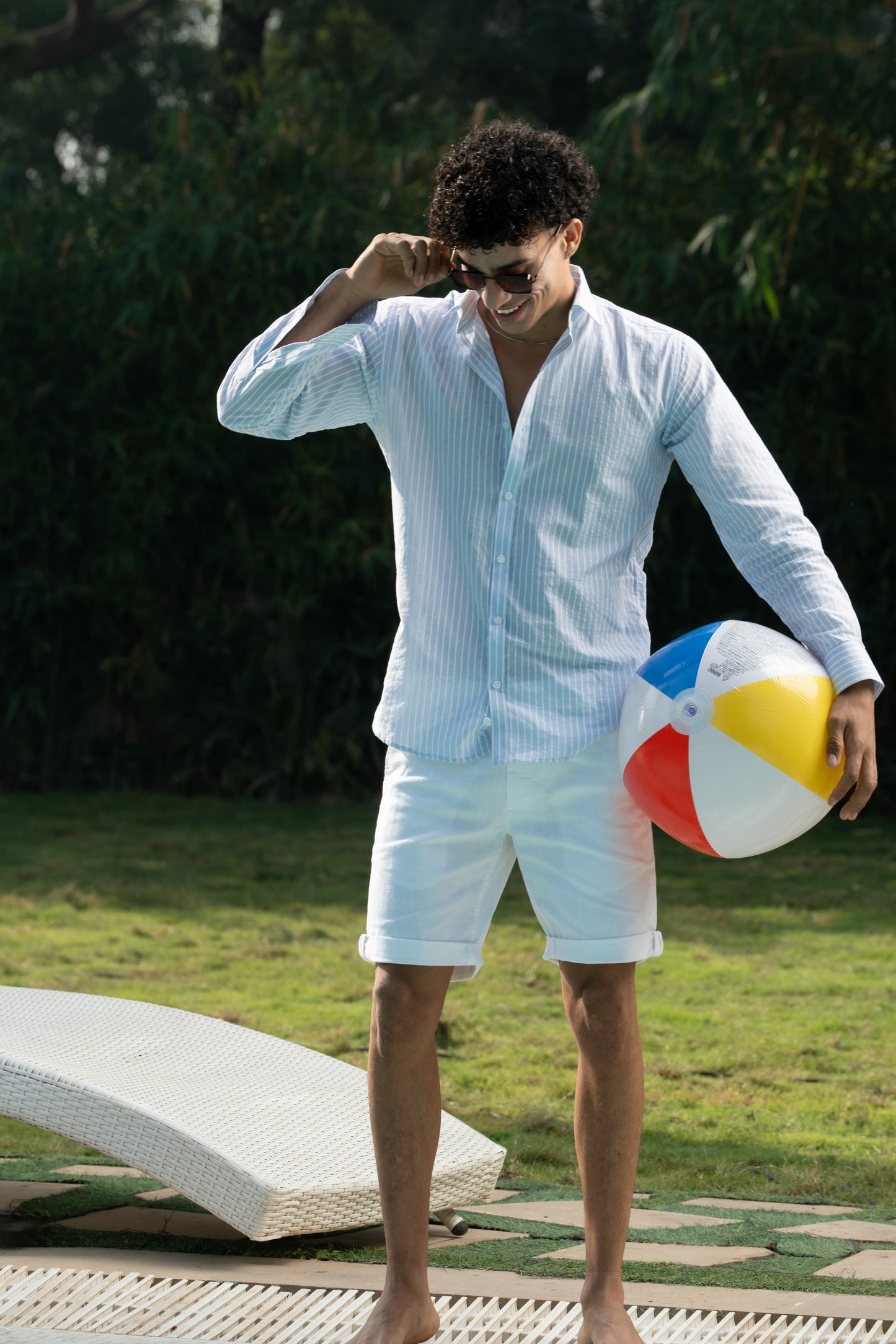 Loom Sky Blue White Stripe Shirt