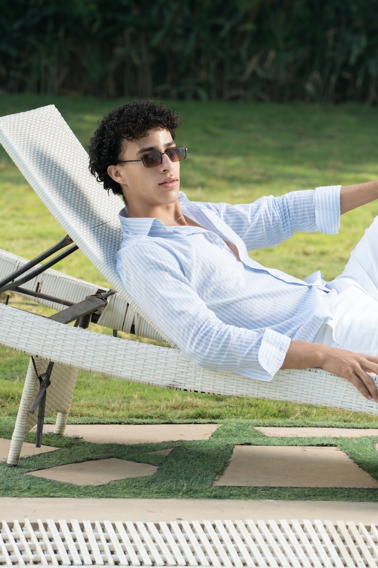 Loom Sky Blue White Stripe Shirt