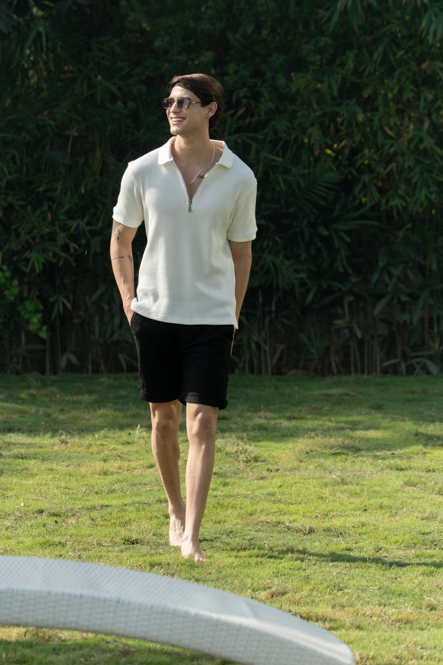 Premium White Polo Zipper T Shirt