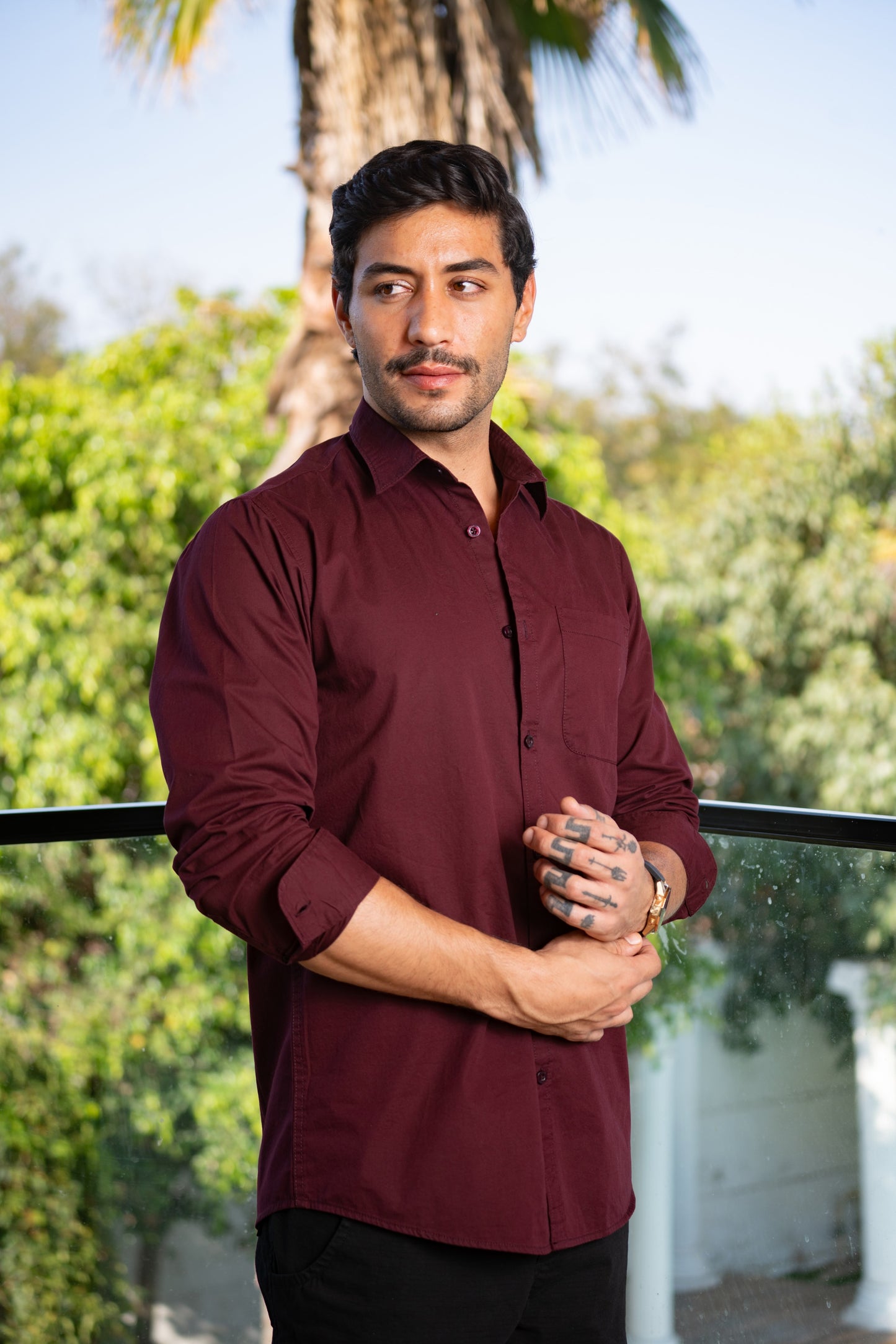 Loom Wine Twill Classic Shirt