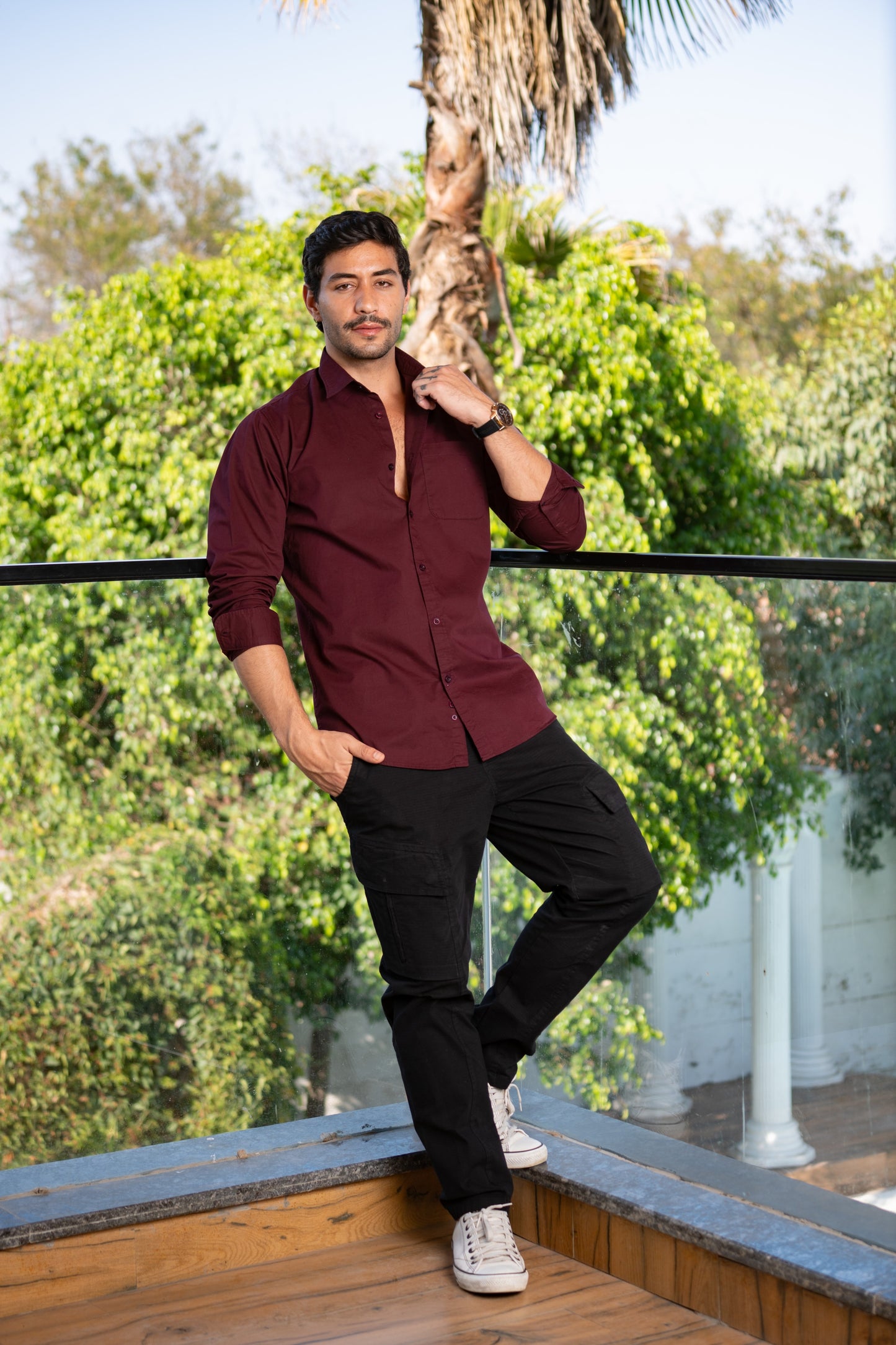 Loom Wine Twill Classic Shirt
