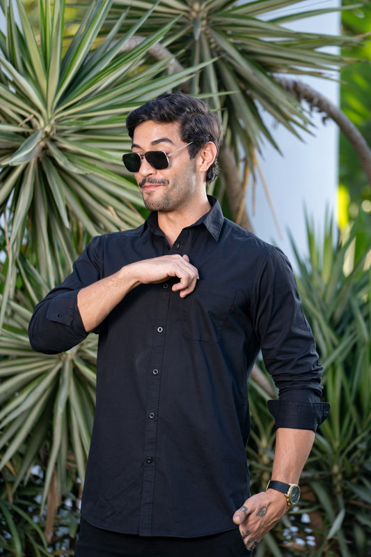 Loom Black Twill Classic Shirt