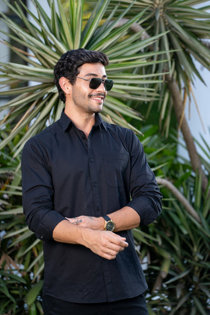 Loom Black Twill Classic Shirt