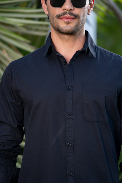 Loom Black Twill Classic Shirt