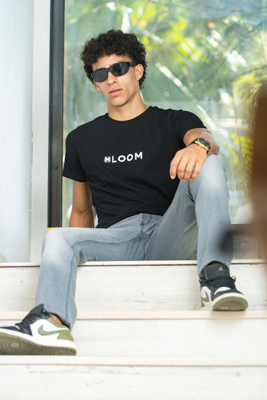 Loom Classic Black Round Neck T Shirt (Front Logo)