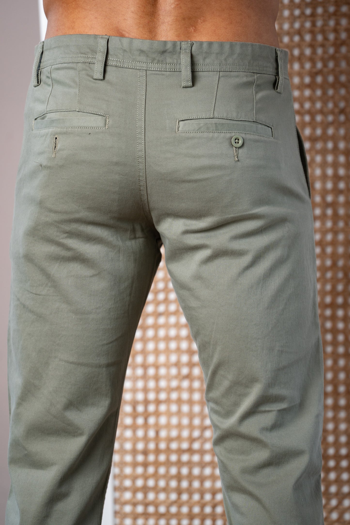 Men Straight Fit Chinos Pants – Olive Green
