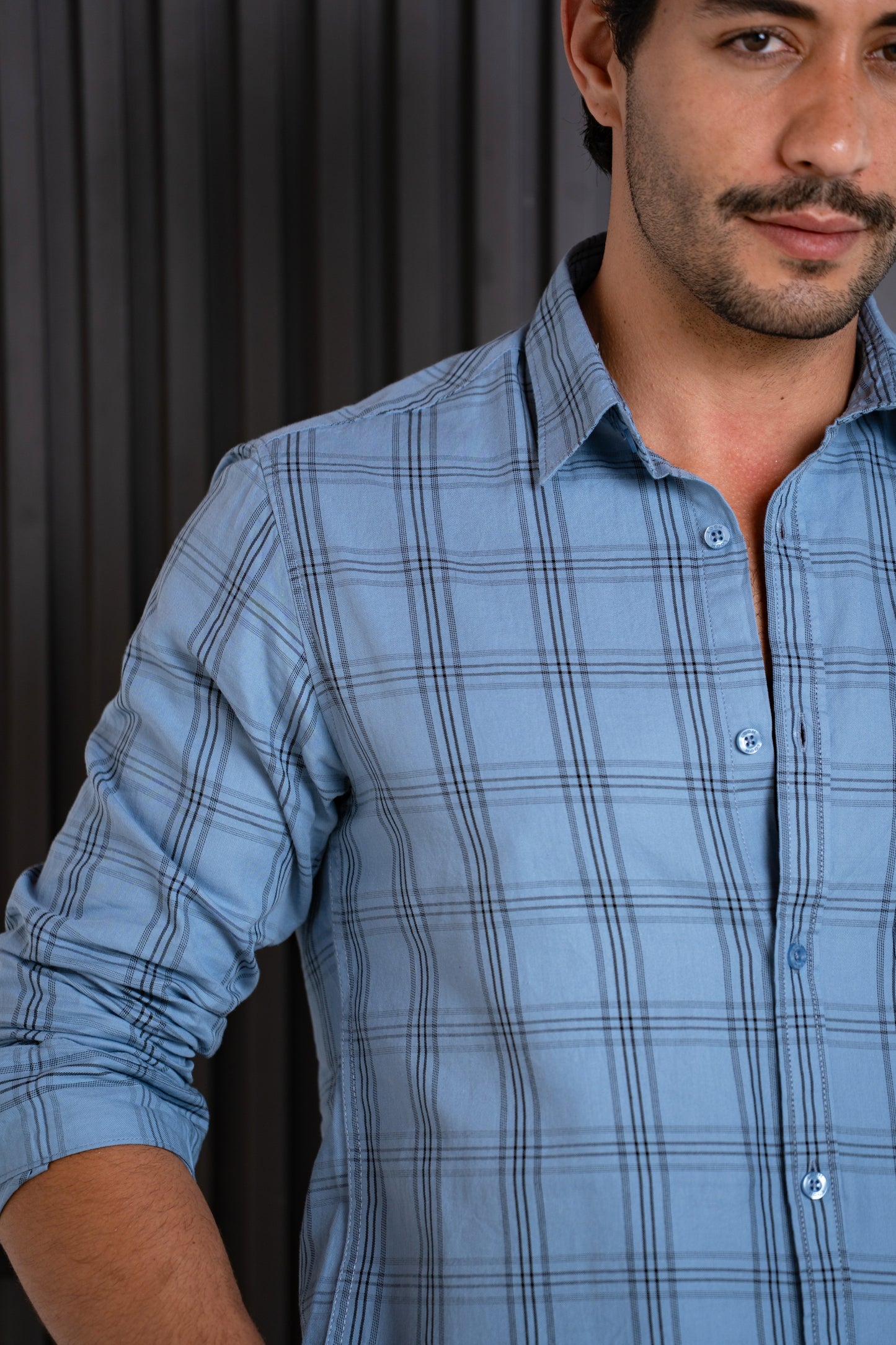 Cotton Checks Shirt (Blue)