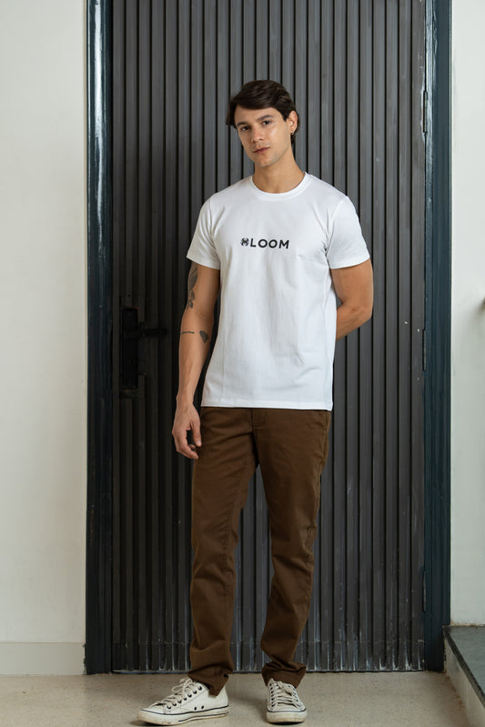 Men Straight Fit Chinos Pants - Brown