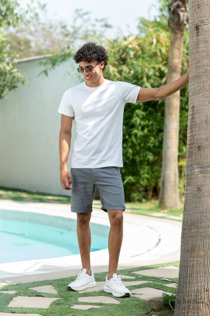 Men's Grey Linen Touch Casual Shorts