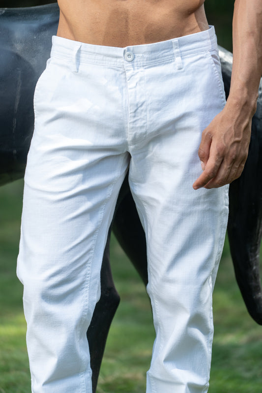 Loom Linen Touch Chinos – White