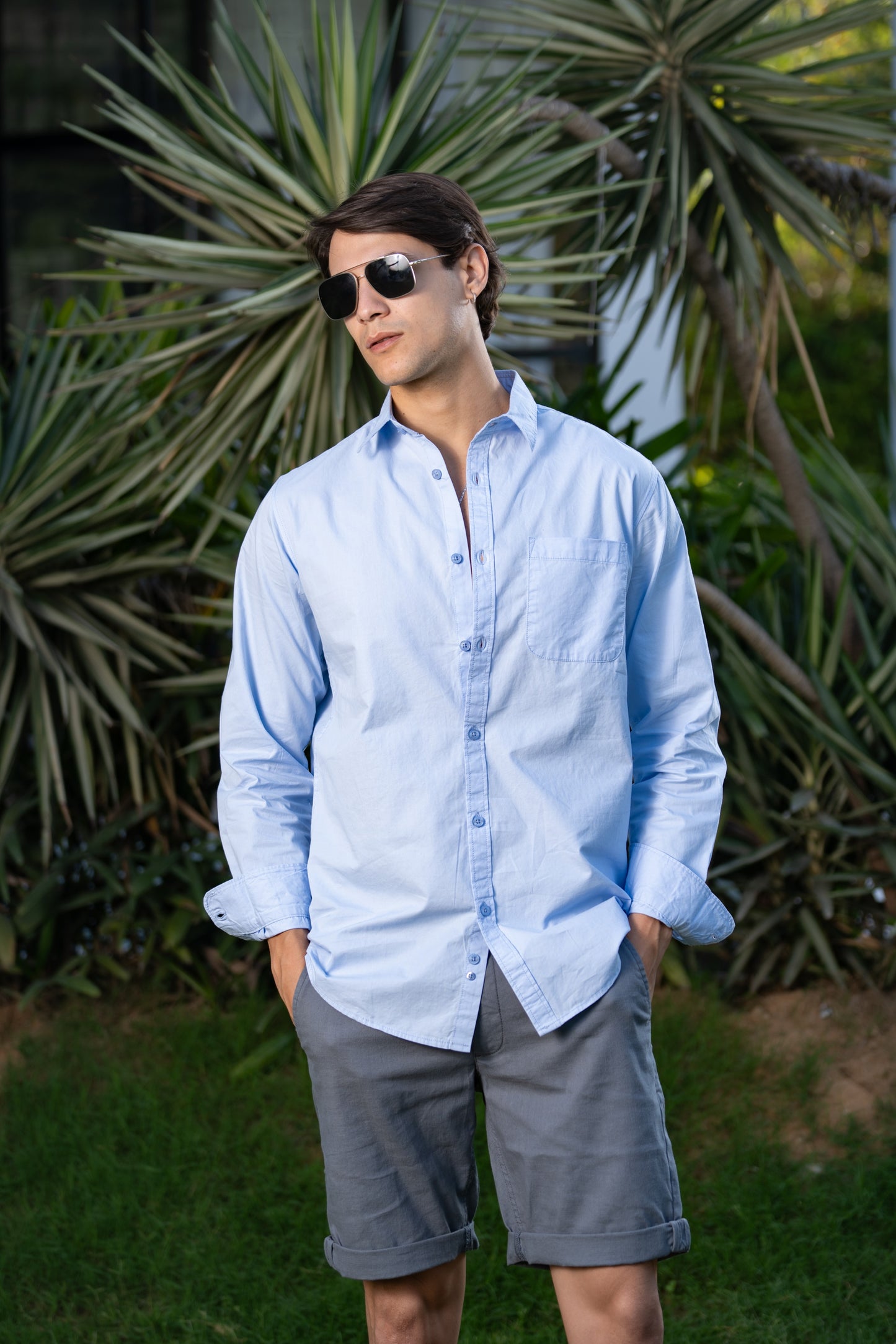 Loom Sky Blue Twill Classic Shirt