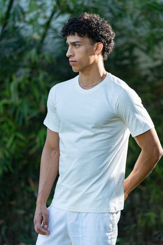 Loom Self-Textured T-Shirt – Classic White