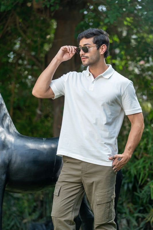 Classic White Polo T-Shirt – Matty