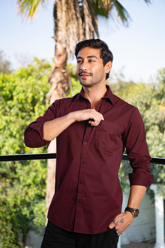 Loom Wine Twill Classic Shirt
