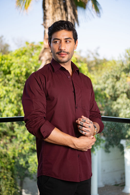 Loom Wine Twill Classic Shirt