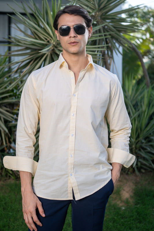 Loom Sunshine Cotton Plain Shirt – Yellow