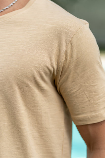 Loom Self-Textured T-Shirt – Muddy Brown